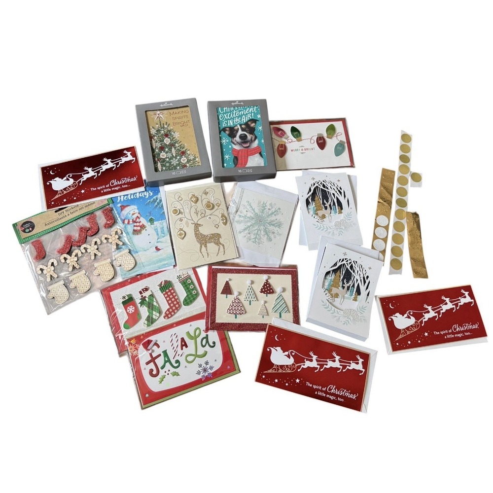 Hallmark Christmas Cards Assortment Boxed Pop Up Money Gift Card Holders Lot